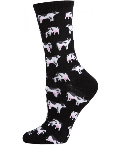 Cool Cows Bamboo Blend Crew Socks Black $7.66 Socks