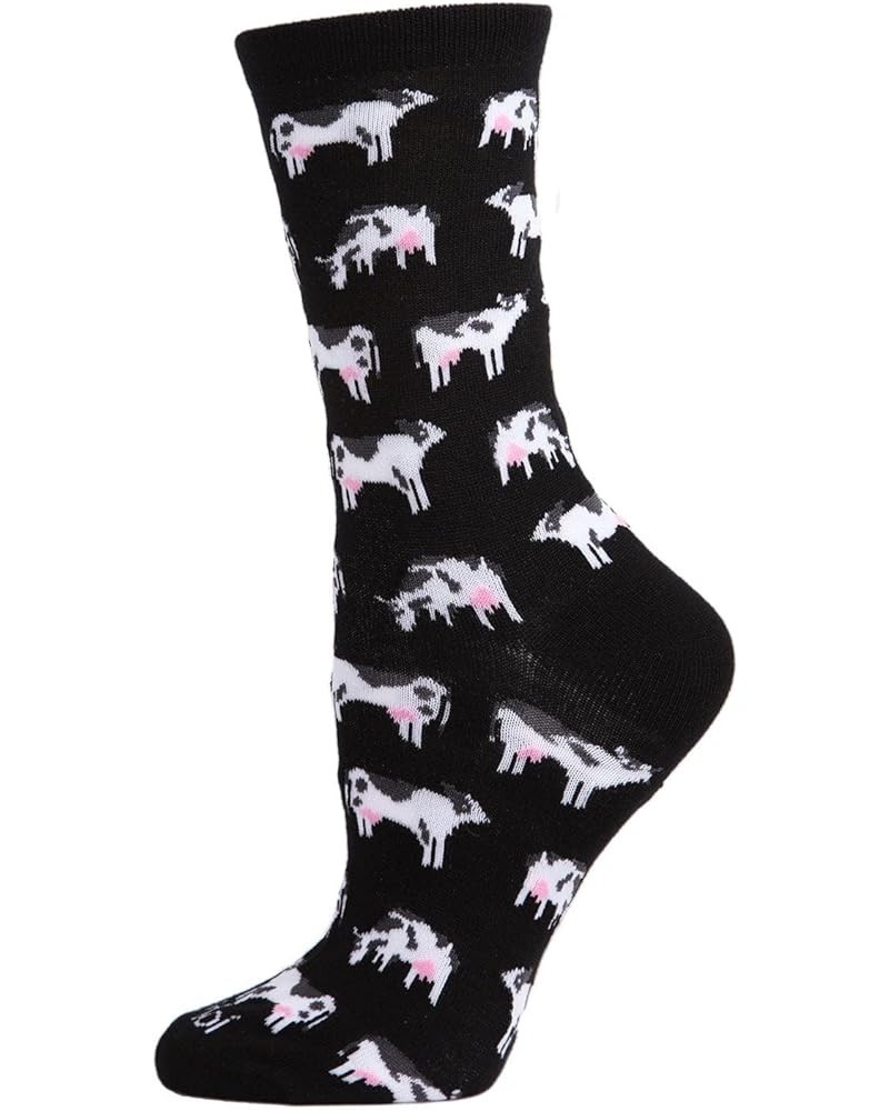 Cool Cows Bamboo Blend Crew Socks Black $7.66 Socks