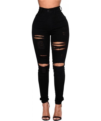 Ripped Skinny Jeans for Women High Waisted Stretch Slim Fit Distressed Butt Lifting Denim Jeans Pants Black $15.12 Jeans