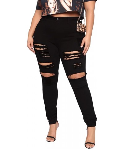 Ripped Skinny Jeans for Women High Waisted Stretch Slim Fit Distressed Butt Lifting Denim Jeans Pants Black $15.12 Jeans