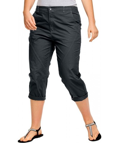 Women's Plus Size Seamed Capris Pants Black $29.66 Pants