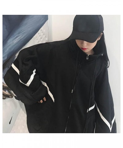 Womens Zip Up Hoodie Oversized Plus Size Cute Aesthetic Y2K Hoodies Teen Girls Casual Baggy Sweatshirt Black $13.76 Hoodies &...