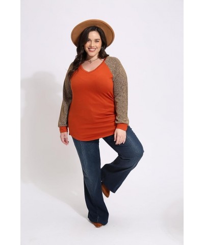 Plus Size Tops For Women Lace Long Sleeve Blouses Casual Loose Tunic Fall Dressy Shirts XL-5XL 3695-caramel $18.23 Tops