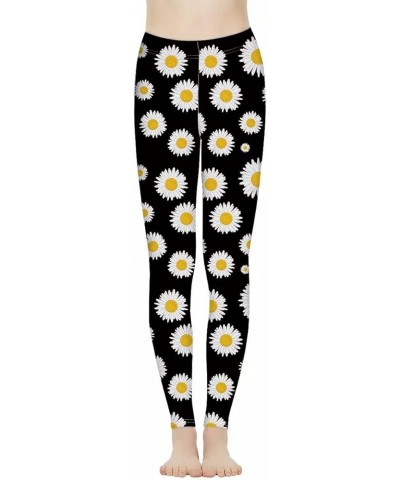 High Waisted Legging for Women Indoor Sports Soft Athletic Pant for Yoga Workout Black White Floral $10.43 Leggings