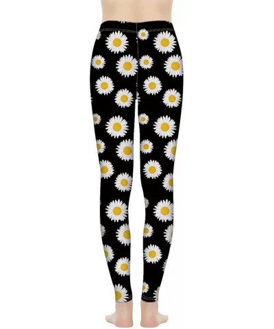 High Waisted Legging for Women Indoor Sports Soft Athletic Pant for Yoga Workout Black White Floral $10.43 Leggings