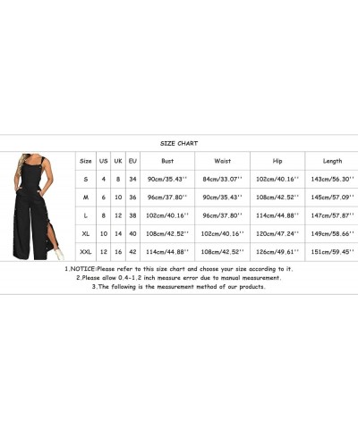 Womens Long Jumpsuits Dressy Strap Plus Size Loose Sleeveless Adjustable Overalls Long Pants Rompers for Women Black $8.82 Ju...