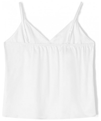 Women Y2k Spaghetti Strap Cami Top Sleeveless Lace Trim Sheer Mesh Crop Tops Backless Tie Up Vest Going Out Tops D-white $8.5...