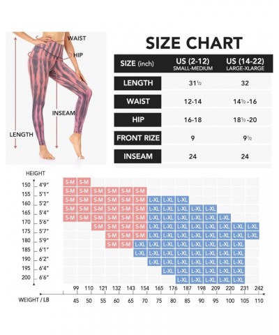 Soft Leggings for Women - High Waisted Tummy Control No See Through Workout Yoga Pants Tie-dye Pink Large-X-Large $8.81 Pants