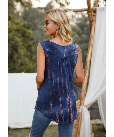 Womens Floral Tie-Dye Tops V Neck T-Shirts Button up Tunic Casual Flowy Pleats Tanks Long Sleeve Blouses Tie Dye-blue $10.25 ...