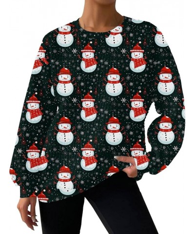 Merry Christmas Sweatshirt for Women Christmas Plaid Leopard Tree Print Shirt Blouse Long Sleeve Holiday Shirts Tops 3-black ...