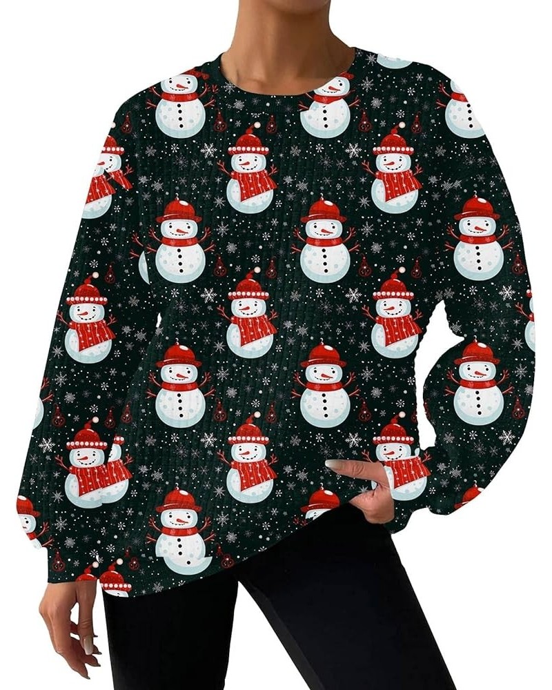 Merry Christmas Sweatshirt for Women Christmas Plaid Leopard Tree Print Shirt Blouse Long Sleeve Holiday Shirts Tops 3-black ...