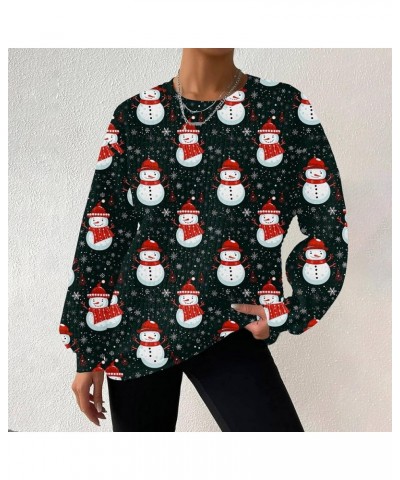 Merry Christmas Sweatshirt for Women Christmas Plaid Leopard Tree Print Shirt Blouse Long Sleeve Holiday Shirts Tops 3-black ...