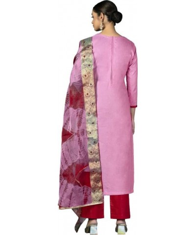 Striwaa Ready to Wear Indian Women Cotton Fabric Churidar Designer Salwar Suit for Women with Matching Dupatta Pink13 $29.70 ...