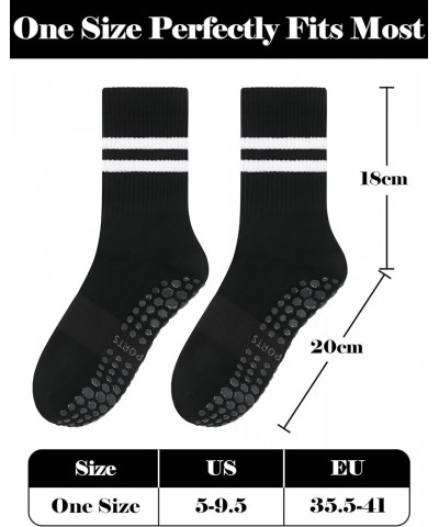 Pilates Socks with Grips for Women Grip Socks Pilates Barre Socks Yoga Socks Grippy Socks Non Slip Hospital Socks 2 Pairs Bla...