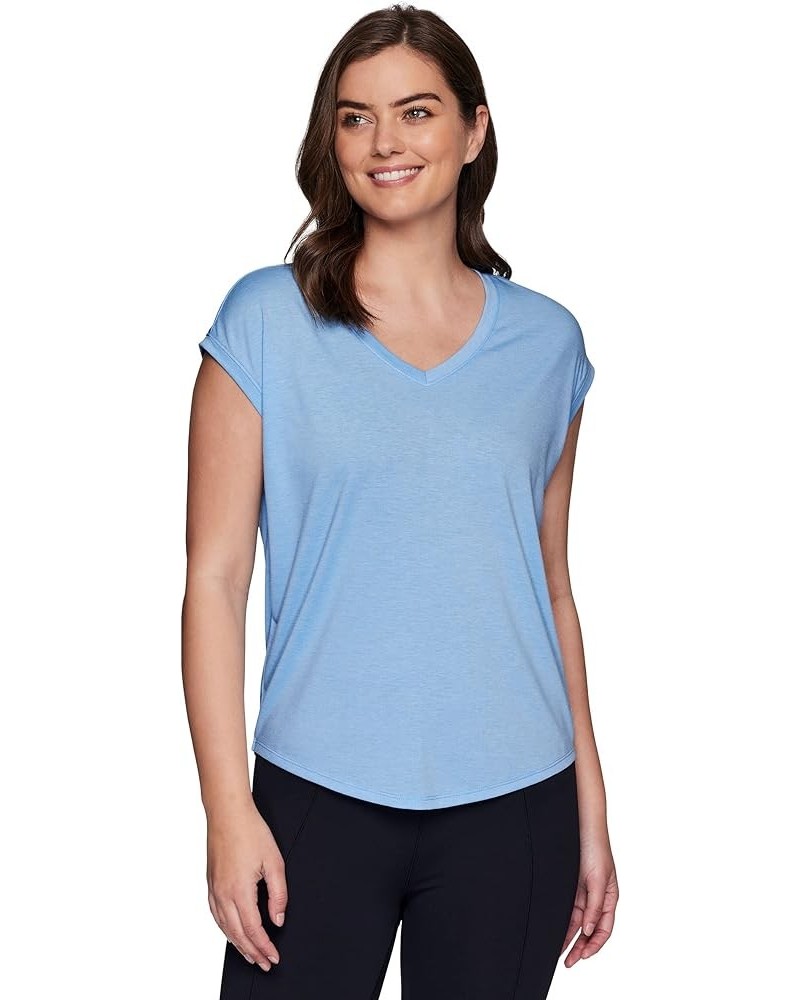 Active Women's Fashion Athletic Short Sleeve Flowy Yoga T-Shirt S23 Cloud Blue $9.39 Activewear