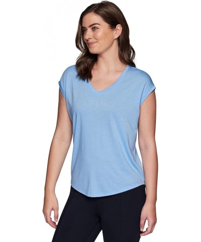 Active Women's Fashion Athletic Short Sleeve Flowy Yoga T-Shirt S23 Cloud Blue $9.39 Activewear