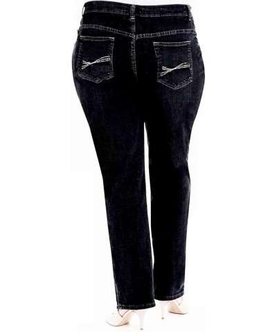 Y&F Womens Plus Size Curvy Stretch Relaxed Fit Straight/Skinny/Bootcut Denim Jeans Pants Jet Black A710 $14.74 Jeans