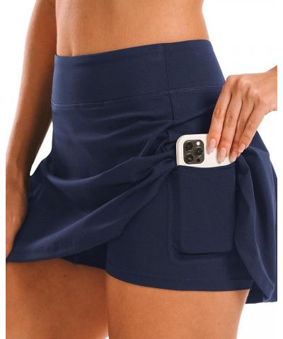 Women Tennis Skirt Golf Skorts Athletic High Waisted with Pockets Inner Shorts Sport Workout Pleated Pickleball Navy $18.01 S...