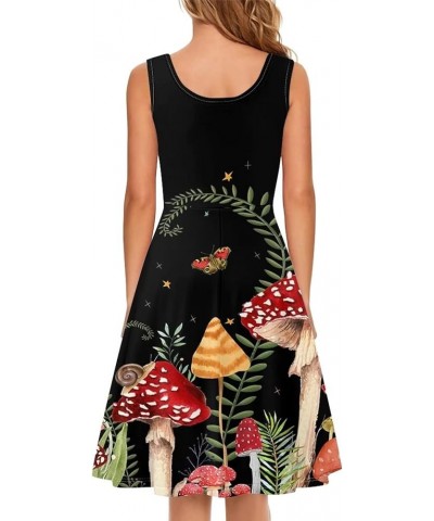 Women's Tank Dress Beach Swing Dress Casual Summer Sundress Flowy Skater Dress with Pockets Forest Butterfly Mushroom $15.04 ...