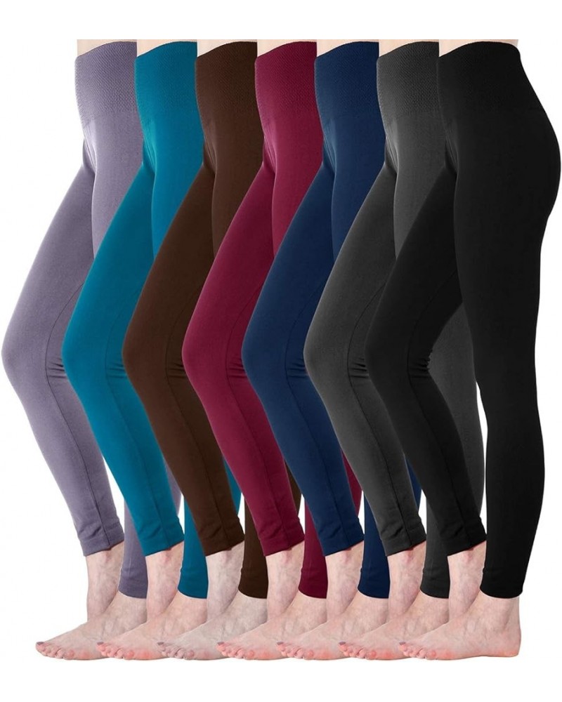 7 Pack Fleece Lined Leggings Womens Fashion High Waist Tummy Control Leggings for Women Winter Warm B-7-mixed Color $18.35 Le...