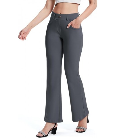 Yoga Dress Pants for Women 31''/29''/33'' High Waisted Pull on Work Pants Business Slacks 29" Inseam B Grey Bootcut $12.47 Pants