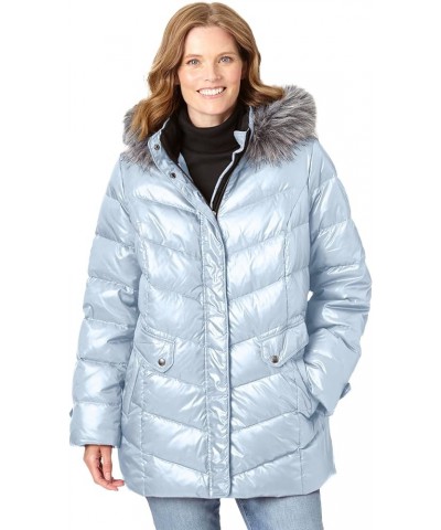 Women's Plus Size Hooded Down Fill Puffer Jacket Jacket Pearl Grey $47.50 Jackets