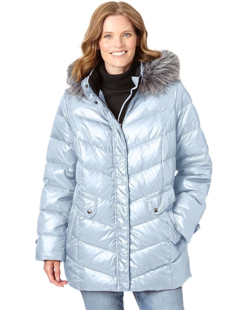 Women's Plus Size Hooded Down Fill Puffer Jacket Jacket Pearl Grey $47.50 Jackets