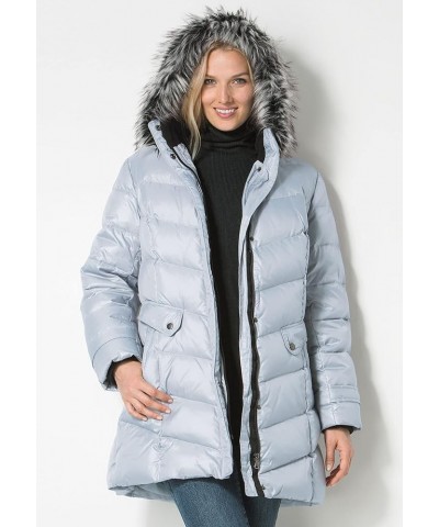 Women's Plus Size Hooded Down Fill Puffer Jacket Jacket Pearl Grey $47.50 Jackets