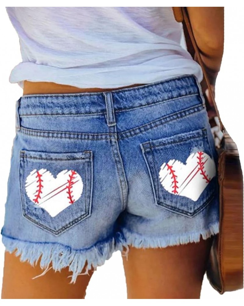 Women Mid Rise Distressed Shorts Womens Baseball Patchwork Ripped Denim Short Casual Rolled Hem Jeans 9 $10.52 Shorts