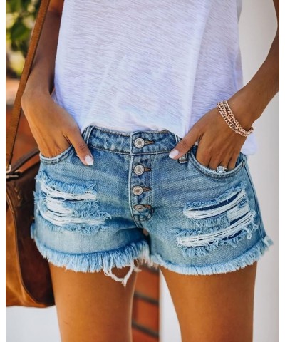 Women Mid Rise Distressed Shorts Womens Baseball Patchwork Ripped Denim Short Casual Rolled Hem Jeans 9 $10.52 Shorts