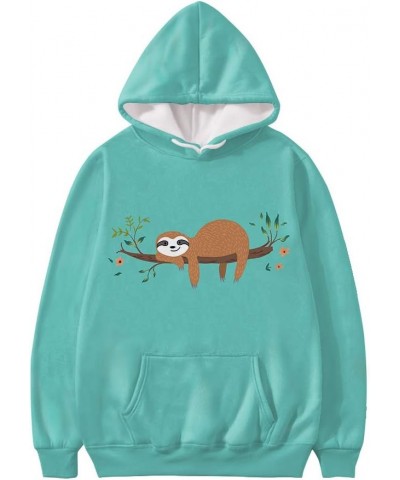 Crew Neck Long Sleeve Sweatshirts for High School Students Pullover Hoodies Size S-4XL Sloth-turquoise $15.80 Hoodies & Sweat...