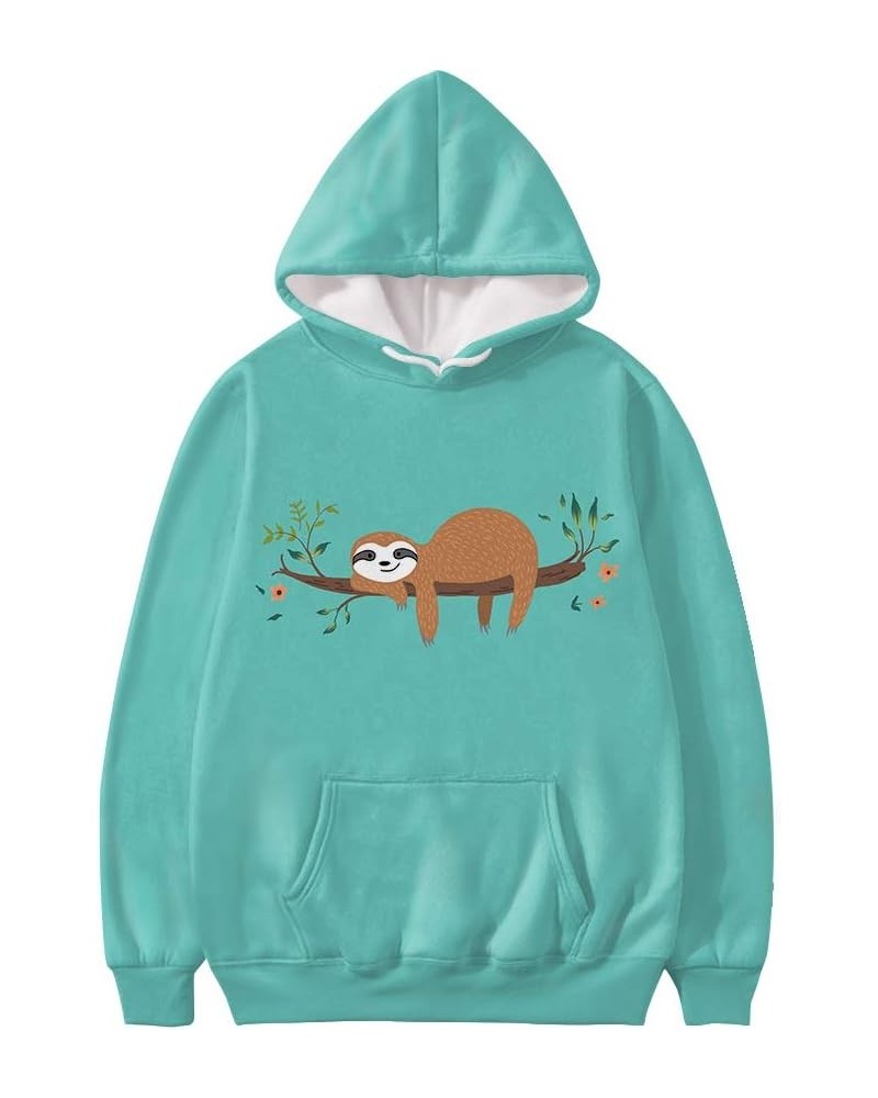 Crew Neck Long Sleeve Sweatshirts for High School Students Pullover Hoodies Size S-4XL Sloth-turquoise $15.80 Hoodies & Sweat...