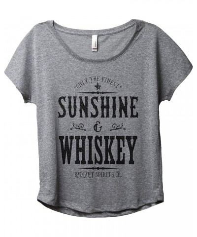 Sunshine and Whiskey Radiant Spirits Co. Women's Fashion T Shirt Slouchy Dolman Shirt Tee Cool Comfy Summer Tops Heather Grey...