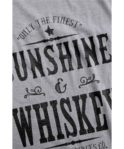 Sunshine and Whiskey Radiant Spirits Co. Women's Fashion T Shirt Slouchy Dolman Shirt Tee Cool Comfy Summer Tops Heather Grey...