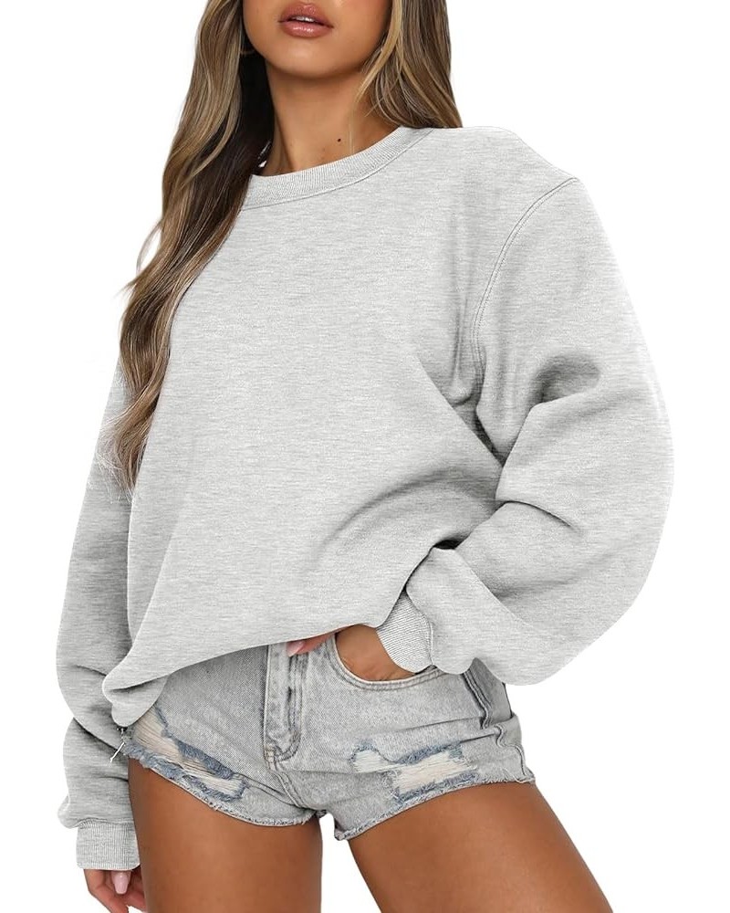 Womens Sweatshirts Long Sleeve Crew Neck Pullover Sweatshirt Casual Outfits 2023 Fall Clothes Grey $19.00 Hoodies & Sweatshirts