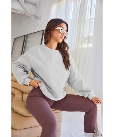 Womens Sweatshirts Long Sleeve Crew Neck Pullover Sweatshirt Casual Outfits 2023 Fall Clothes Grey $19.00 Hoodies & Sweatshirts