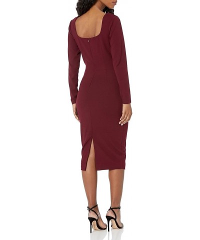 Women's Sonia Bodycon Knee-Length Dress Burgundy $36.52 Dresses