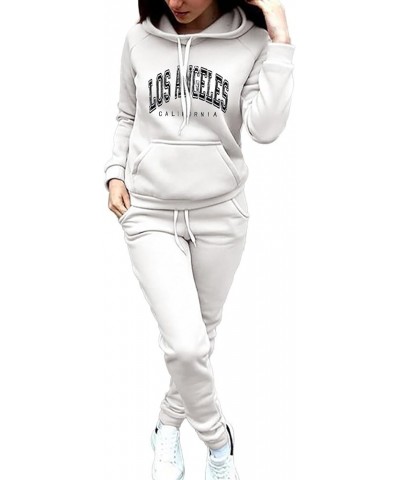 Two Piece Sets For Women Plus Size Comfy Solid Color Tracksuits Long Sleeve Crewneck Pullover Tops And Long Pants White03 $6....