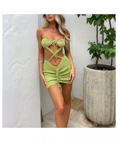 Women Color Block Slip Dress Slim Fit Sleeveless Spaghetti Strap U-Shaped Neck One-Piece 68-green $11.51 Dresses