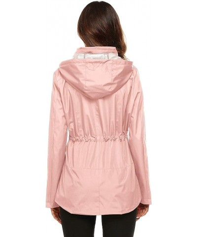 Rain Jacket Women Waterproof with Lined Raincoat Outdoor Active Travel Hiking Pink $20.70 Coats