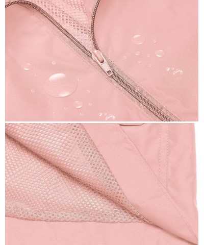 Rain Jacket Women Waterproof with Lined Raincoat Outdoor Active Travel Hiking Pink $20.70 Coats