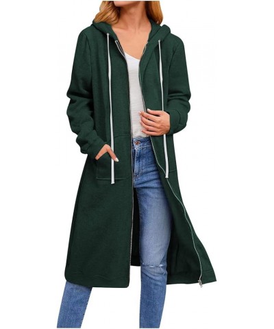 Women's Casual Hoodies, Solid Color Tunic Sweatshirt Long Hoodie with Jacket Pockets/Zip, Fashion Loose Long Sleeve Hooded Co...