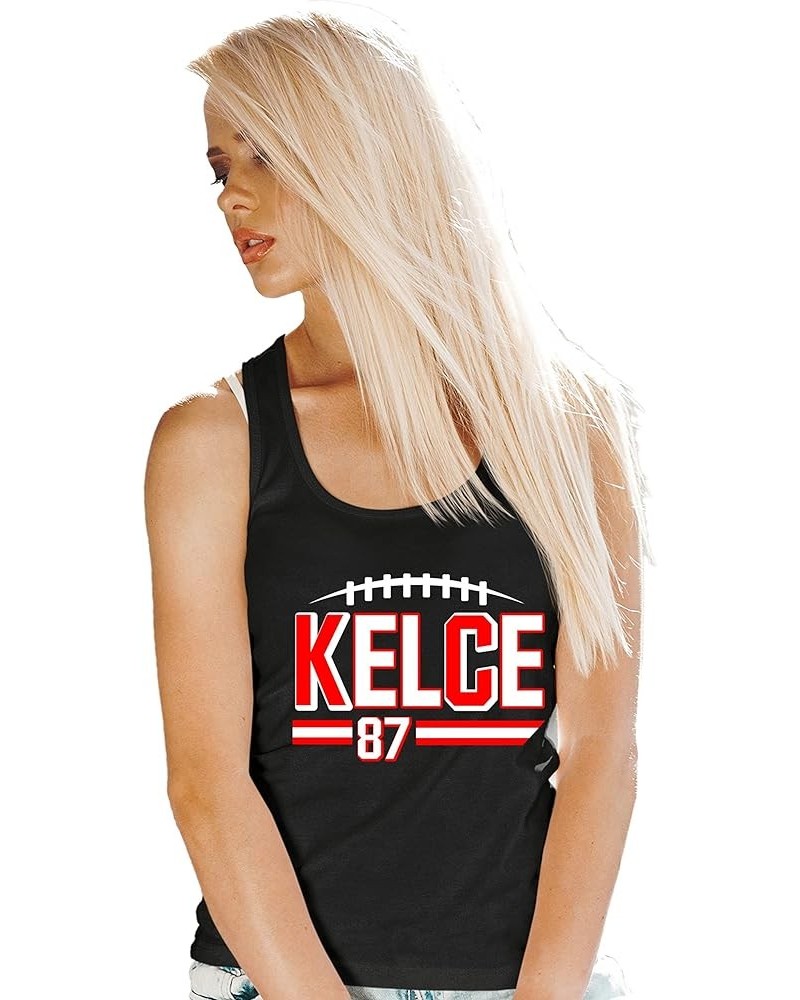 KC Kelce Women Fitted Sleeveless Tank Top T-Shirt Women Fitted Black $9.86 Tanks