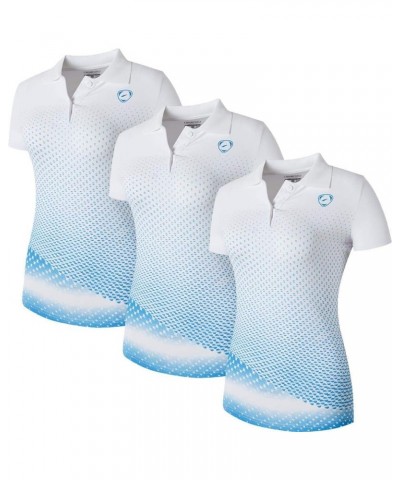 Women's 3 Packs Sport Polo T-Shirt SWT251 Swt251_packb: Whiteblue X 3 $19.07 Shirts