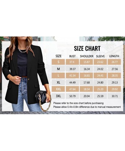 Womens Casual Blazer Jacket Long Sleeve Open Front Work Office Blazer Lapel Button Jacket B-carbon Black $26.23 Blazers