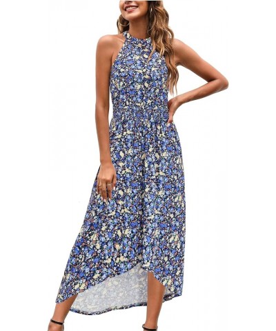 Women’s Summer Halter Maxi Dress Causal Floral Beach Sundress with Pockets Floral-q $24.59 Dresses