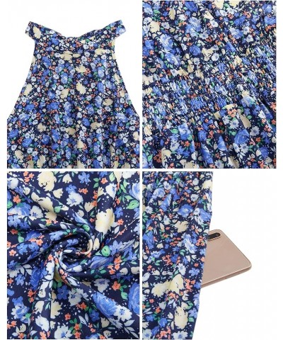 Women’s Summer Halter Maxi Dress Causal Floral Beach Sundress with Pockets Floral-q $24.59 Dresses