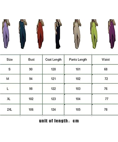 7 Colors Jersey Mature Women Suit,Women's Sleeveless Slit Hem Shirt Wide-Leg Pants Two-Piece Set,Plain Lace Elegan Suits Dark...