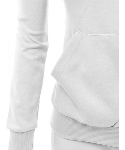 Women's Basic Long Sleeve Zip Up Hoodie in Colors Kwohol018 White $17.69 Hoodies & Sweatshirts