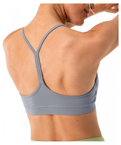 Women's Y Back Sports Bra and Crop Top Spaghetti Straps - Padded Low Impact Workout Yoga Bras Tops Slim Pastel Blue $15.11 Li...